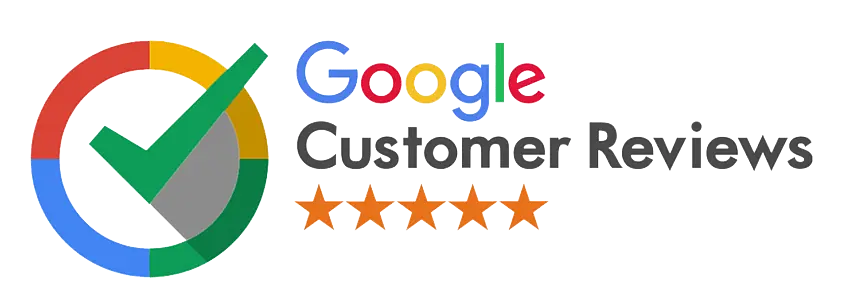 Google Customer Reviews badge showing 5-star ratings for professional golf instruction services